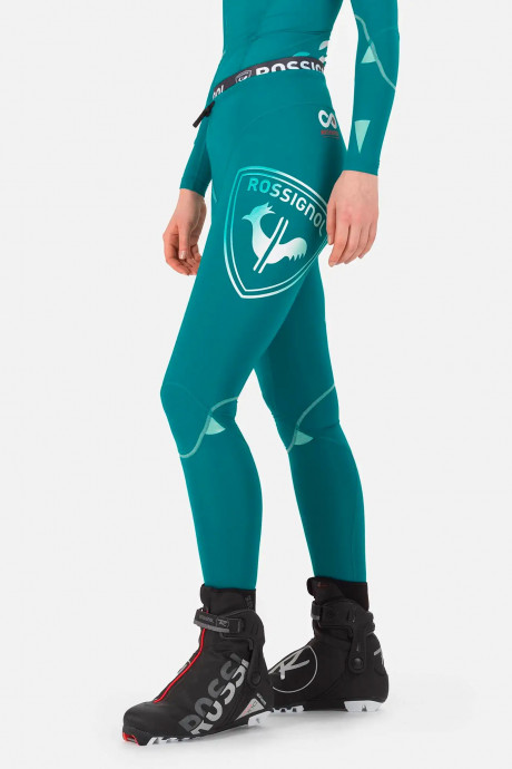 Legging compression femme turquoise Rossignol