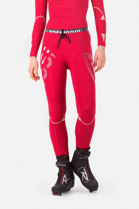 ROSSIGNOL-INFINI COMPRESSION RACE TIGHTS NEON RED - Cross-country ski  leggings