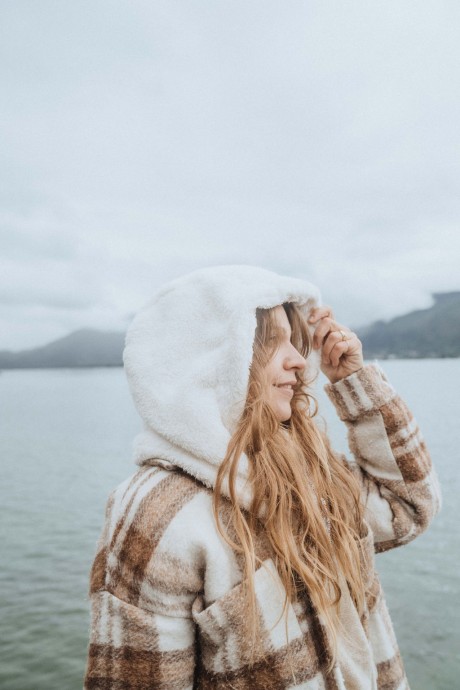 Cagoule en polaire Pine To Palm Cook's écru pour femme - GIRLS UP