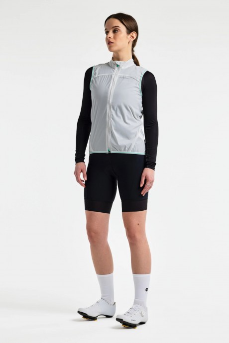 Veste sans manches coupe-vent Peppermint Cycling Gilet Light Grey
