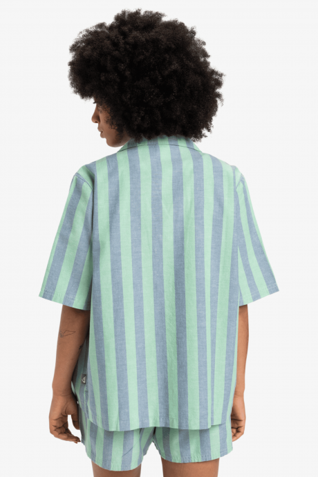 chemise quiksilver femme bleu de dos