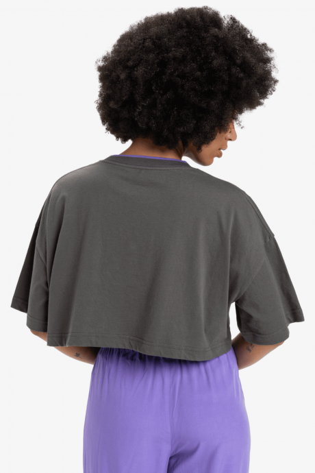 t-shirt court femme quiksilver women gris de dos