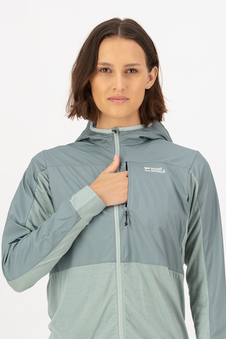 Veste à capuche en mérinos Mons Royale Diversion Wind jacket Desert Sage