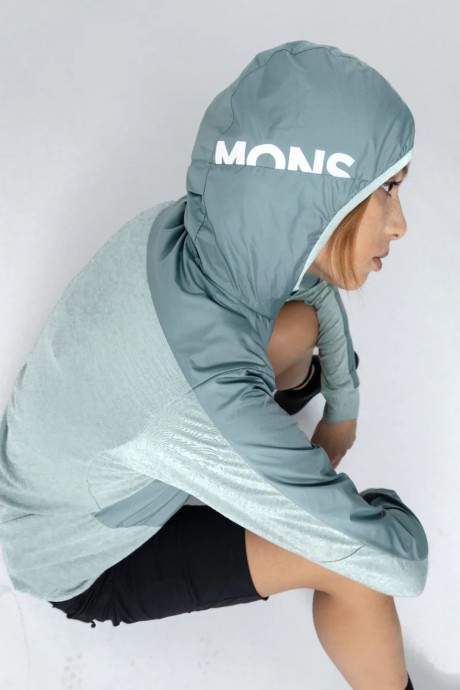 Veste à capuche en mérinos Mons Royale Diversion Wind jacket Desert Sage