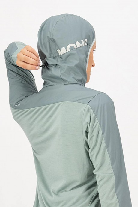 Veste à capuche en mérinos Mons Royale Diversion Wind jacket Desert Sage