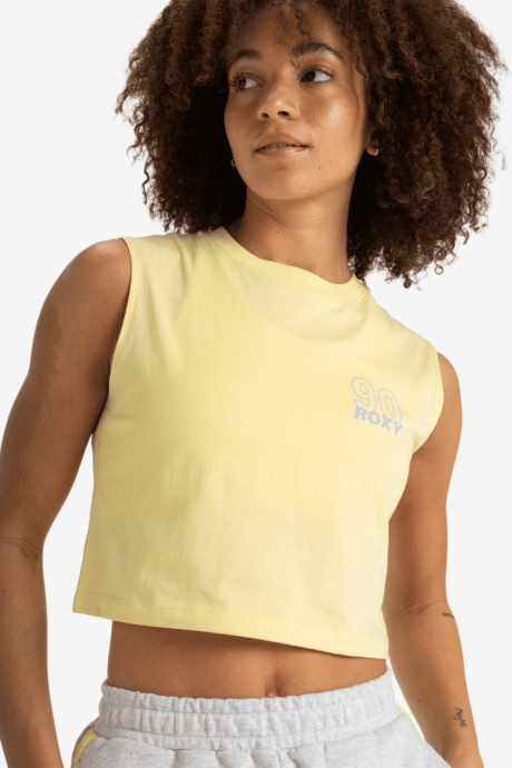 Crop Top sans manches de sport Roxy Essential Energy Boxy Tank Lemon Meringue