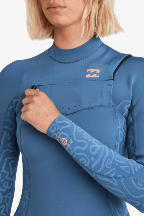 Springsuit manches longues 2/2mm Billabong Synergy Natural Tidal Blue