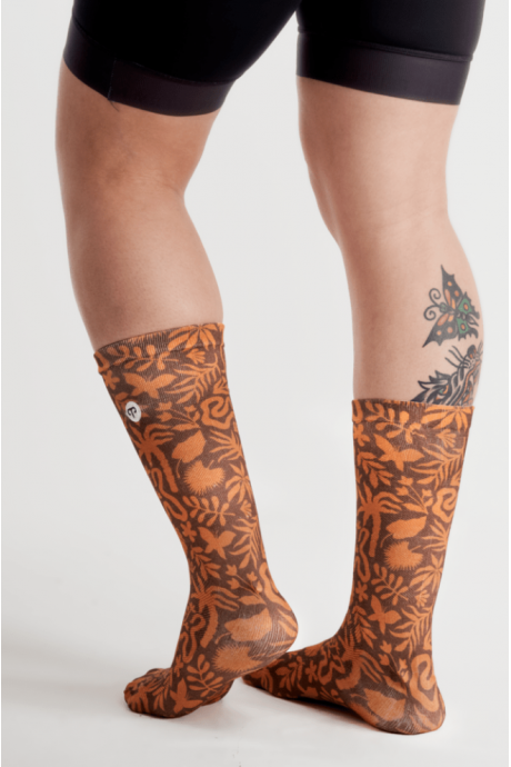 Chaussette de vélo Peppermint Signature Print Wild Espresso