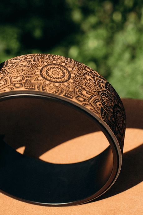 Cork Yoga Wheel Yoga Design Lab Mandala Black