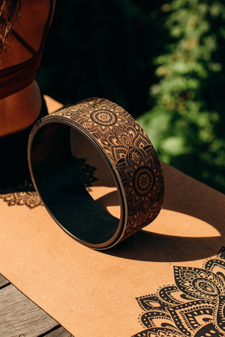 Cork Yoga Wheel Yoga Design Lab Mandala Black