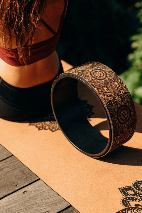 Cork Yoga Wheel Yoga Design Lab Mandala Black
