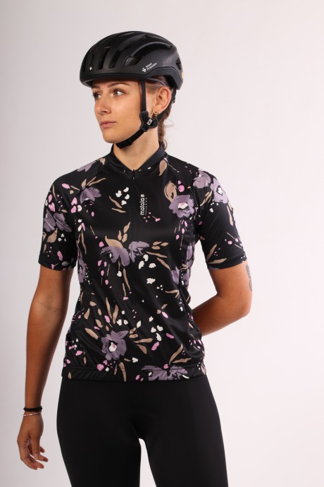 Maillot de vélo Maloja VilsaM AOP 1/2 Deep Black