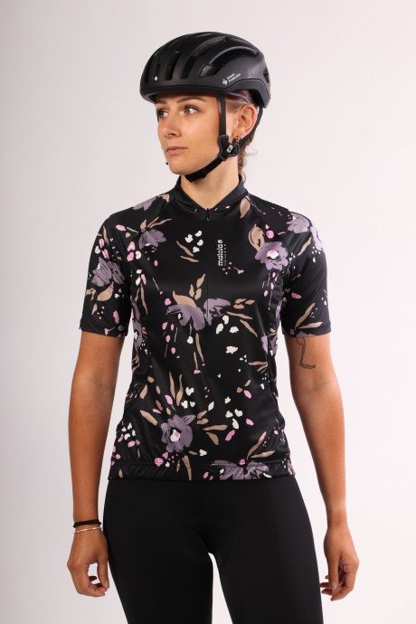 Maillot de vélo Maloja VilsaM AOP 1/2 Deep Black