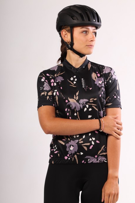 Maillot de vélo Maloja VilsaM AOP 1/2 Deep Black