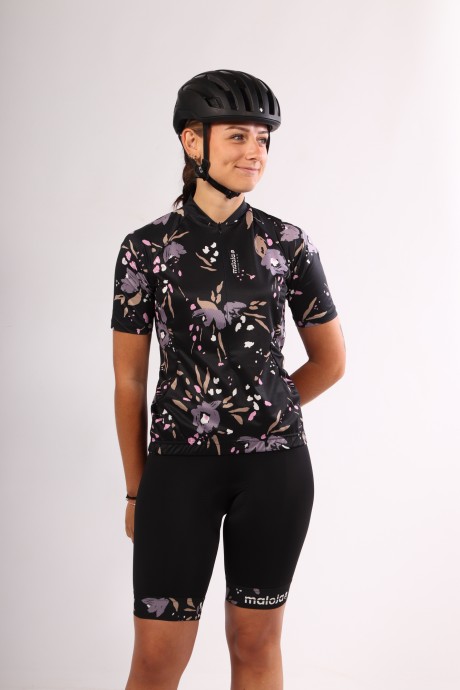 Maillot de vélo Maloja VilsaM AOP 1/2 Deep Black