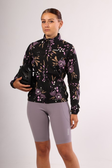 Veste de vélo coupe-vent Maloja SeisM deep black brush flower