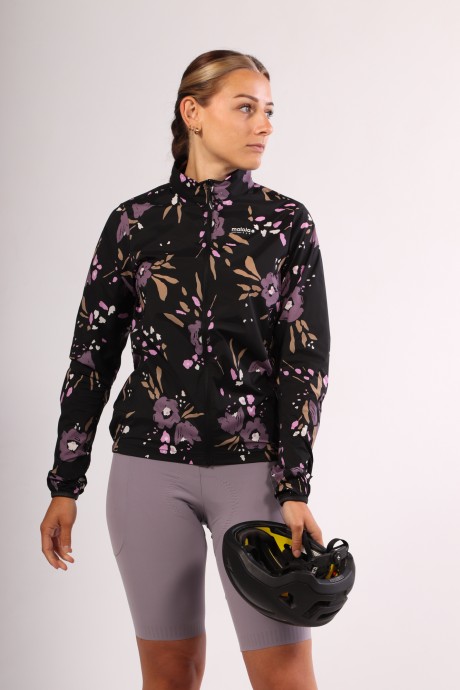 Veste de vélo coupe-vent Maloja SeisM deep black brush flower