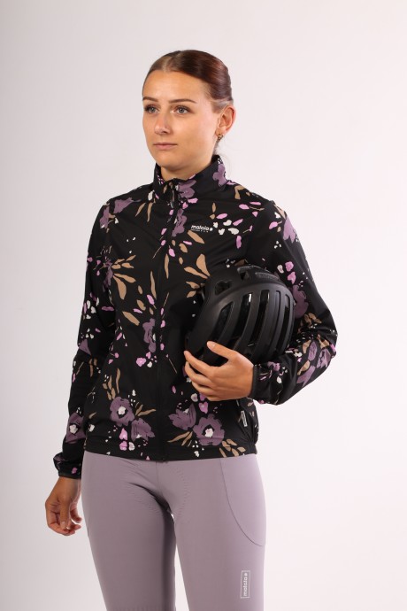 Veste de vélo coupe-vent Maloja SeisM deep black brush flower