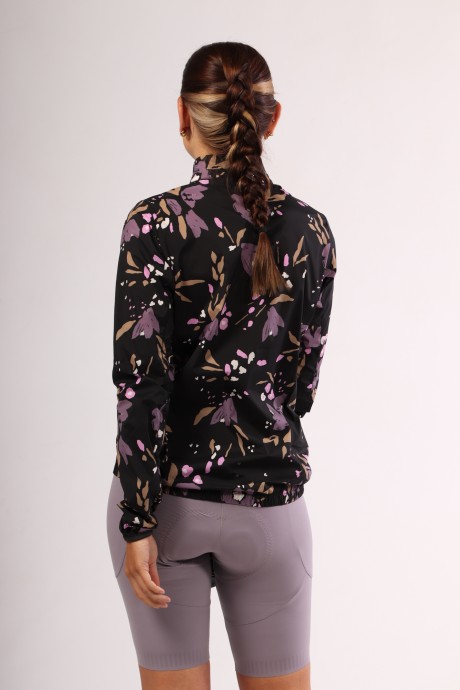 Veste de vélo coupe-vent Maloja SeisM deep black brush flower