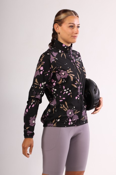 Veste de vélo coupe-vent Maloja SeisM deep black brush flower