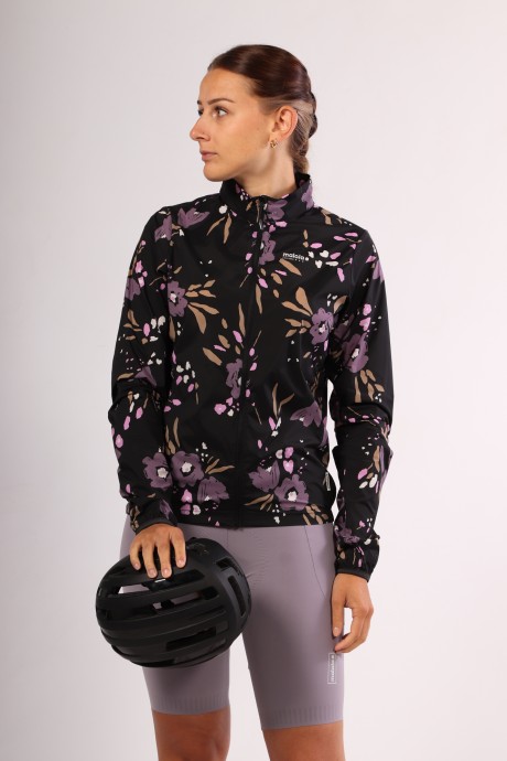 Veste de vélo coupe-vent Maloja SeisM deep black brush flower