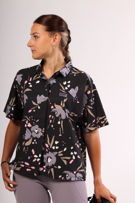 Chemise de vélo à manches courtes Maloja RettenkogelM deep black brushflo