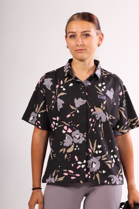 Chemise de vélo à manches courtes Maloja RettenkogelM deep black brushflo