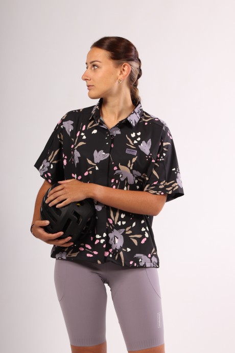 Chemise de vélo à manches courtes Maloja RettenkogelM deep black brushflo