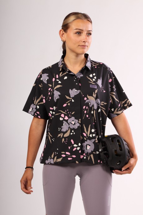 Chemise de vélo à manches courtes Maloja RettenkogelM deep black brushflo