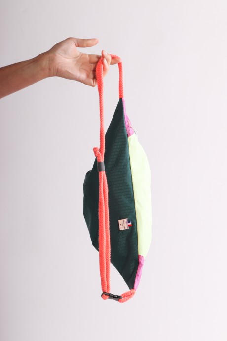 Sac banane Za Fly x Girls Up 100% Toile de Parapente Turquoise, Jaune et Rose