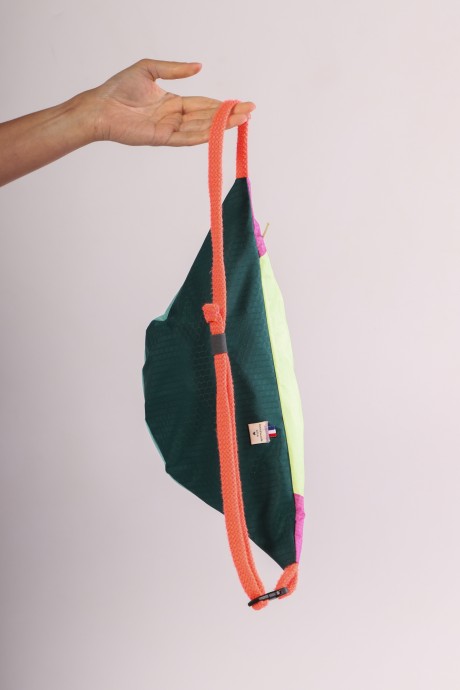Sac banane Za Fly x Girls Up 100% Toile de Parapente Turquoise, Jaune et Rose