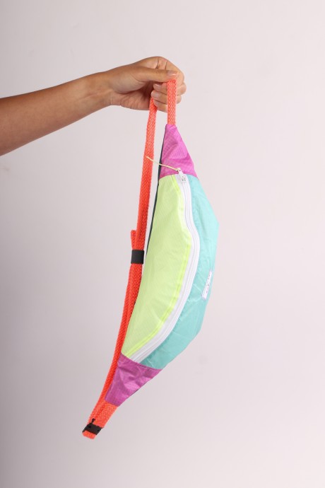Sac banane Za Fly x Girls Up 100% Toile de Parapente Turquoise, Jaune et Rose