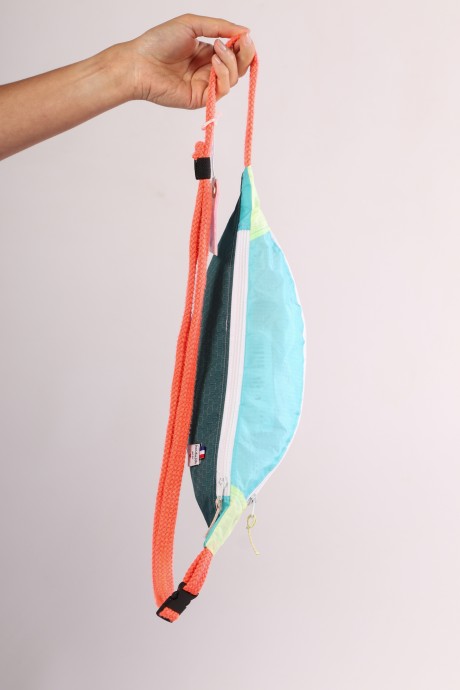 Sac banane Za Fly x Girls Up 100% Toile de Parapente Rose, Turquoise et Jaune