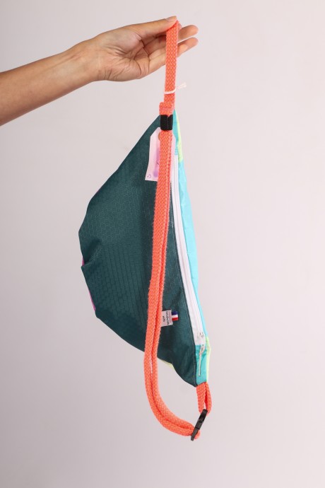 Sac banane Za Fly x Girls Up 100% Toile de Parapente Rose, Turquoise et Jaune