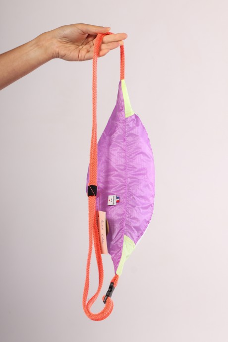 Sac banane Za Fly x Girls Up 100% Toile de Parapente Turquoise, Rose et Jaune